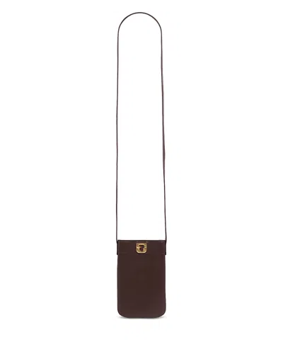 Gerard Darel Lady Leather Crossbody Phone Bag In Brown