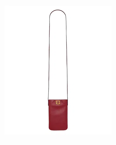 Gerard Darel Lady Leather Phone Crossbody In Red