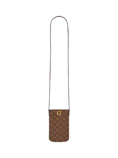 Gerard Darel Lady Monogram Phone Bag In Brown