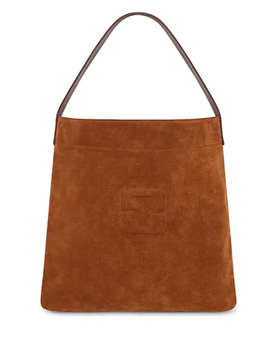 Gerard Darel Lady Suede Hobo Bag In Brown
