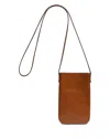 Gerard Darel Ladyphone Leather Crossbody In Cognac