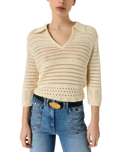 Gerard Darel Layla Polo Sweater In Brown