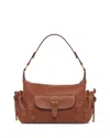 Gerard Darel Le Ema Leather Hobo Bag In Brown