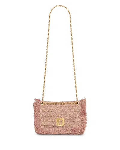 Gerard Darel Le Fanny Purple Crochet Raffia Crossbody In Neutral