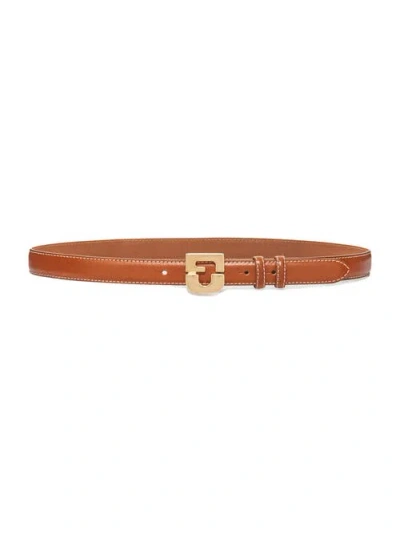 Gerard Darel Le Lauren Slim Leather Belt In Brown