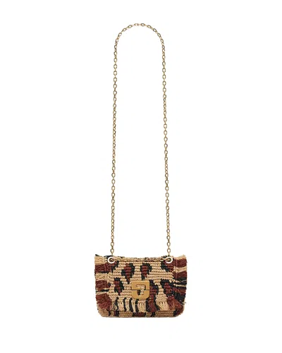 Gerard Darel Le Mini Fanny Raffia Crossbody Bag In Brown