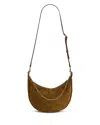 Gerard Darel Le Suzanne Suede Half Moon Bag In Amber