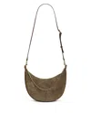 Gerard Darel Le Suzanne Suede Half Moon Bag In Olive
