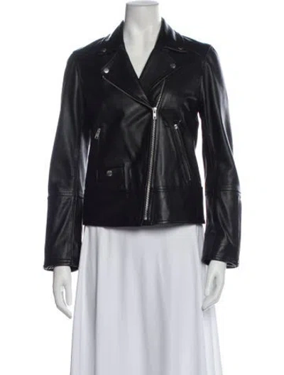 Pre-owned Gerard Darel Leather Biker Jacket In Black