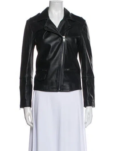 Pre-owned Gerard Darel Leather Biker Jacket In Neutral