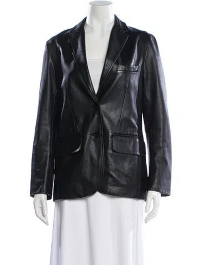Pre-owned Gerard Darel Leather Blazer In Blue