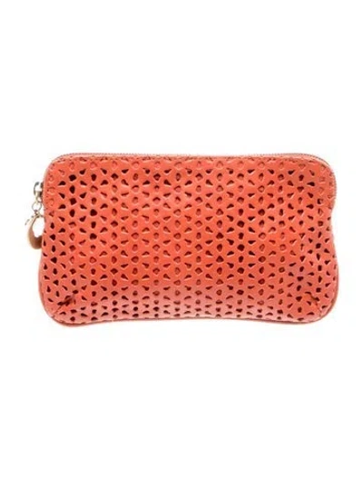 Pre-owned Gerard Darel Leather Clutch In Orange