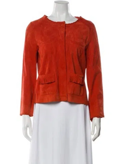 Pre-owned Gerard Darel Leather Jacket In Orange