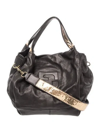 Pre-owned Gerard Darel Leather Top Handle Bag In Black