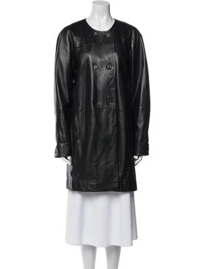 Pre-owned Gerard Darel Leather Trench Coat W/ Tags In Black