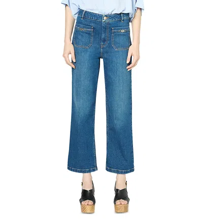 Gerard Darel Lenor Wide Leg Jeans In Blue