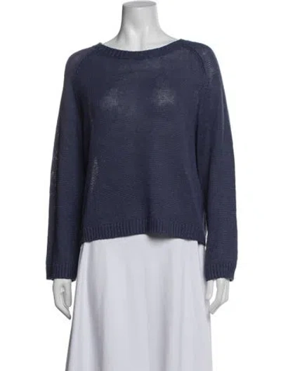Pre-owned Gerard Darel Linen Crew Neck Sweater In Blue