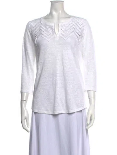 Pre-owned Gerard Darel Linen Crew Neck Sweater In White