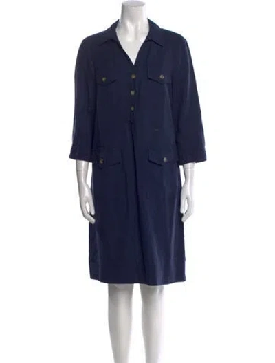 Pre-owned Gerard Darel Linen Knee-length Dress In Blue