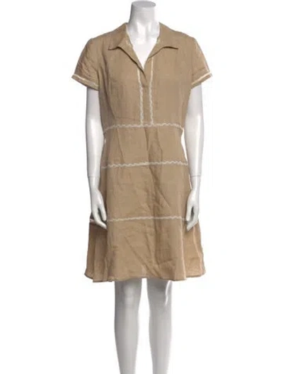 Pre-owned Gerard Darel Linen Mini Dress In Brown