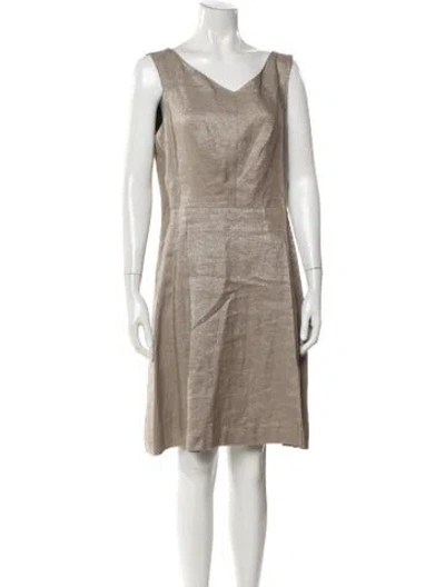 Pre-owned Gerard Darel Linen Mini Dress In Neutral