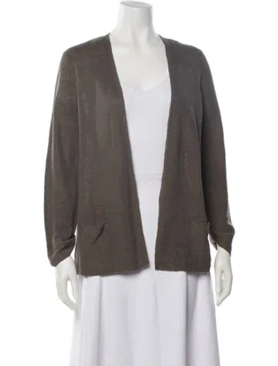 Pre-owned Gerard Darel Linen Open Front Sweater In Black