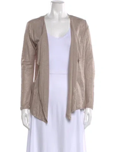 Pre-owned Gerard Darel Linen Open Front Sweater In Neutral