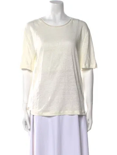 Pre-owned Gerard Darel Linen Scoop Neck Sweater In Neutral
