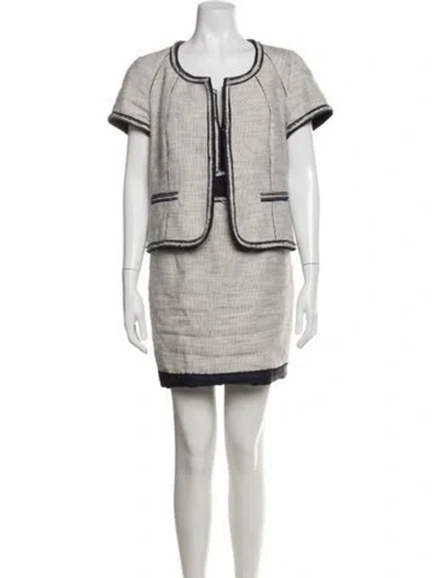 Pre-owned Gerard Darel Linen Striped Dress Set In Blue