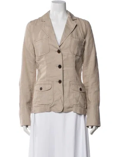 Pre-owned Gerard Darel Linen Utility Jacket In Brown