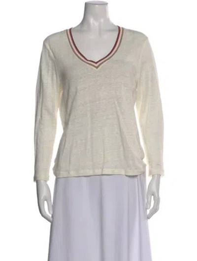 Pre-owned Gerard Darel Linen V-neck Sweater In Neutral