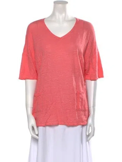 Pre-owned Gerard Darel Linen V-neck Sweater In Pink