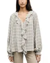 Gerard Darel Lisel Ruffled Blouse In Multi