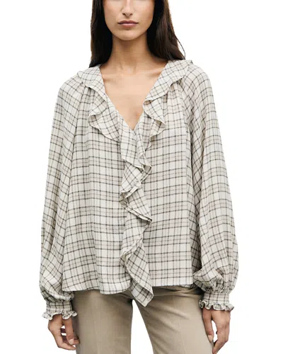 Gerard Darel Lisel Ruffled Blouse In Multi