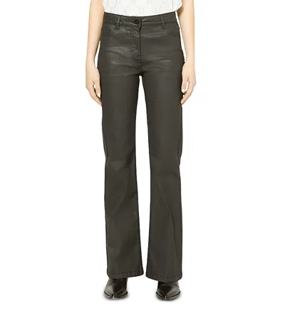 Gerard Darel Livia Coated Flare Jeans In Black