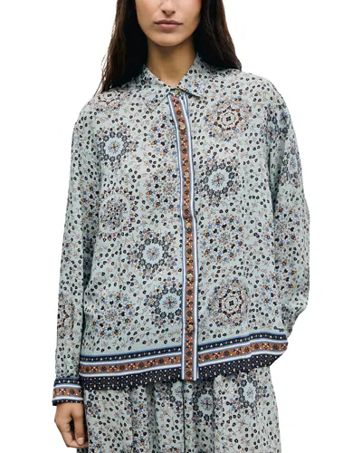 Gerard Darel Liz Printed Button Front Blouse In Animal Print