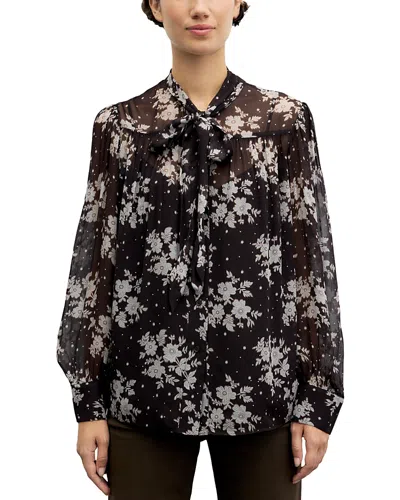 Gerard Darel Loa Tie Neck Blouse In Transparent