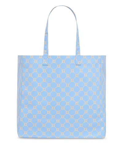 Gerard Darel Lola Monogrammed Canvas Tote Bag In Blue