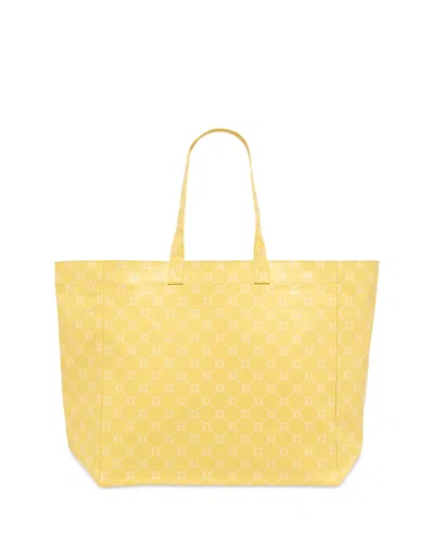 Gerard Darel Lola Monogrammed Canvas Tote Bag In Yellow