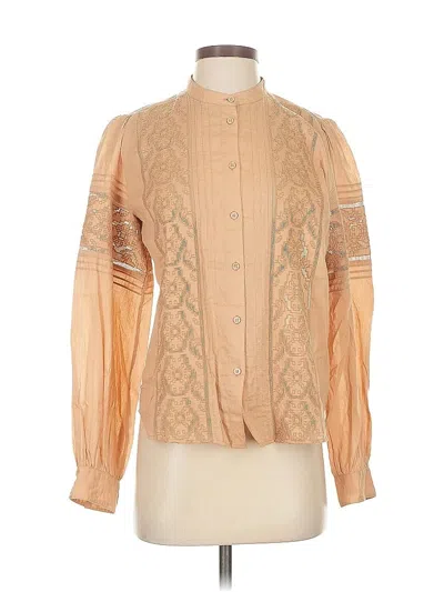 Pre-owned Gerard Darel Long Sleeve Blouse In Brown