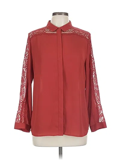 Pre-owned Gerard Darel Long Sleeve Blouse In Burgundy