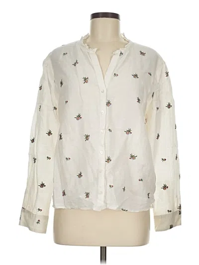 Pre-owned Gerard Darel Long Sleeve Blouse In Ivory