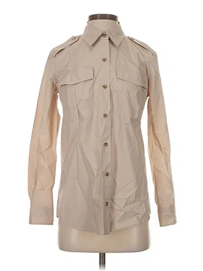 Pre-owned Gerard Darel Long Sleeve Blouse In Tan