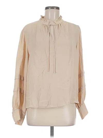 Pre-owned Gerard Darel Long Sleeve Blouse In Tan