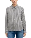 Gerard Darel Loris Printed Button Front Blouse In Gray