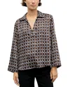 Gerard Darel Lorra Printed Open Collar Blouse In Multi