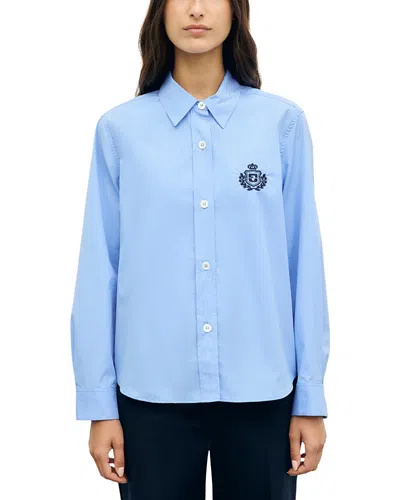 Gerard Darel Luma Cotton Button Front Shirt In Bluesky