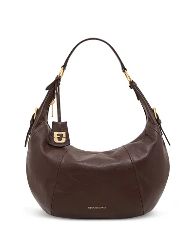 Gerard Darel Luna Leather Sling Shoulder Bag In Brown