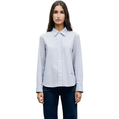 Gerard Darel Lyla Relaxed Stripe Shirt In Blue