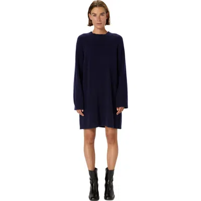 Gerard Darel Lysan Long Sleeve Knitted Dress In Blue